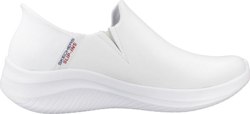 Skechers - SLIP INS ULTRA FLEX 3.0 - Damesslipper - Wit - Leer en Mesh