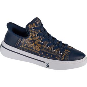 Skechers - Handsfree Slip-ins x Dogg-Snoop ONE Sneaker - Navy/Gold Bandana Print - Leer