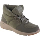 SKECHERS Damen Glacial Ultra Trend Up Ankle-Boots mit Ultra Go-Dämpfung Winter-Schuhe mit Air Cooled-Goga Mat 144194 Oliv-Grün