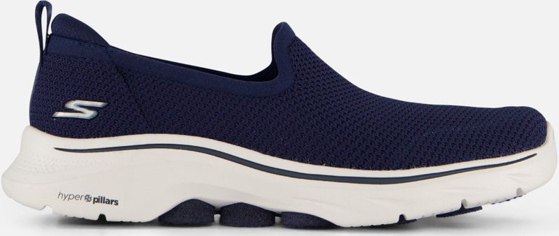 Skechers Go Walk 7 Ivy Low-Top Sneaker voor dames, Navy Textiel Wit Trim, 35 EU
