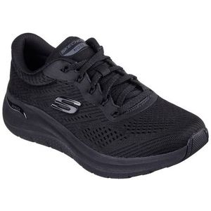 Skechers Arch Fit 2.0 Big League Sneakers voor dames, Black Mesh Gunmetal Trim