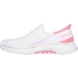 Skechers GO Walk 7 MIA voor dames, Wit Textiel Neon Roze Trim, 35 EU