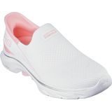 Skechers GO Walk 7 MIA voor dames, Wit Textiel Neon Roze Trim, 35 EU