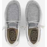 HEYDUDE Wally Sox Instappers - Grijs - Canvas - Rubber Zool - Uitneembaar Voetbed