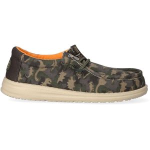 Hey Dude® Wally Camodino kinderschoenen, uniseks, ultralicht design, katoenen canvas bovenwerk, katoenen voering, Muskus, 5 Big Kid