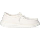 Hey Dude Wally Youth Slub Canvas Moccasin, Wit, 30 EU, wit, 30 EU