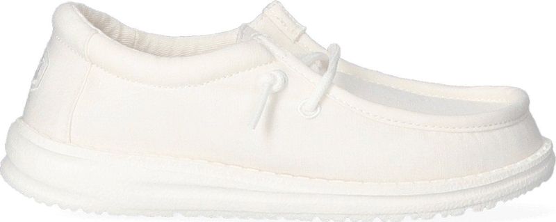 Hey Dude Wally Youth Slub Canvas Moccasin, Wit, 30 EU, wit, 30 EU