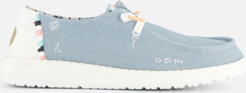 HEYDUDE Wendy Boho Instappers blauw Canvas - Dames - Maat 37