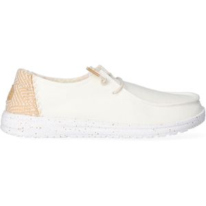 HEYDUDE Wendy Chambray Dames Instappers White Sand Maat 36