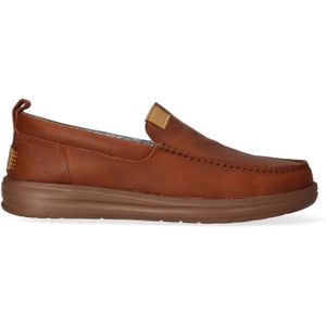 HEYDUDE Wally Grip Moc Craft Leather Heren Mocassins Brown