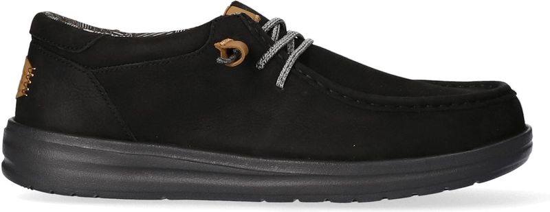 Hey Dude Wally Grip Craft Leather Zwart Instappers Heren