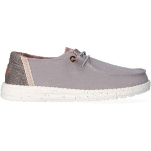 HEYDUDE Wendy Washed Canvas Dames Instapper Grey Maat 37