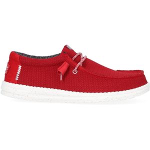 HEYDUDE Wally Sport Mesh Heren Instappers Dark Red