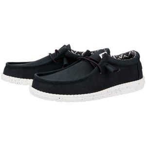 HEYDUDE - Wally Canvas - Instappers - Black/White - Lichtgewicht - Flexibel