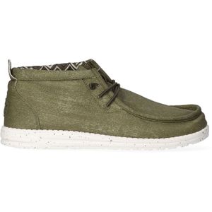 HEYDUDE - Wally Mid Canvas Heren Instappers Olive - Maat 40