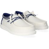 HEYDUDE - Wally Letterman - Instapper - White / Blue - Textiel - Katoen