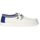 HEYDUDE - Wally Letterman - Instapper - White / Blue - Textiel - Katoen