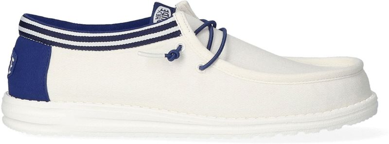 HEYDUDE - Wally Letterman - Instapper - White / Blue - Textiel - Katoen