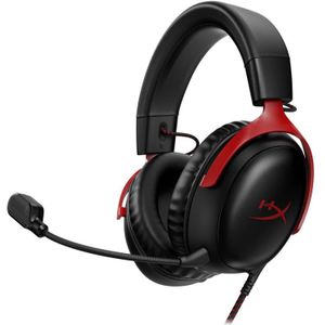 HyperX Cloud 3 - Headset - ohrumschließend - kabelgebunden - USB, 3,5 mm Stecker - Schwarz, Rot