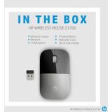 HP Z3700 Draadloze muis, 1200 optische sensoren, batterijduur tot 16 maanden, 2,4 GHz of Bluetooth-verbinding, plug & play, zilvergrijs