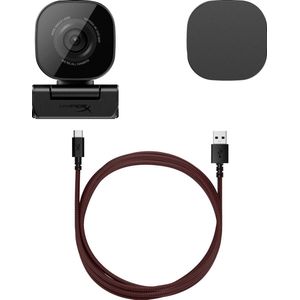 HyperX Visie S - webcam, 4K @ 30 fps video-opname, 90° gezichtsveld, reactieve autofocus, hyperflex-kabel, aluminium behuizing, plug and play, Sony Starvis 8MP sensor, 5G2P lens, USB-C -