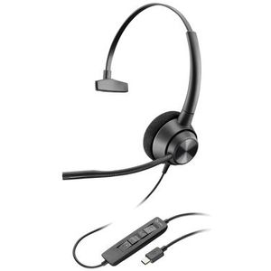 POLY - EncorePro 310 - USB-C Monoaural Headset - Zwart - Bedraad