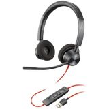 POLY 3320 Headset Bedraad Hoofdband Oproepen/muziek USB Type-A Zwart