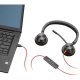 POLY 3320 Headset Bedraad Hoofdband Oproepen/muziek USB Type-A Zwart