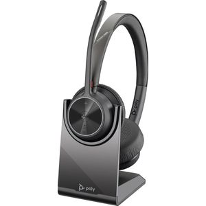HP Poly Voyager 4320 UC Stereo On Ear headset Computer Bluetooth Stereo Zwart Noise Cancelling Volumeregeling, Incl. op