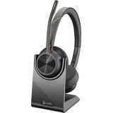 Poly Voyager 4320 USB-C Headset +BT700 dongle +Charging Stand Draadloos Hoofdband Oproepen/muziek USB Type-C Bluetooth Oplaadhouder Zwart