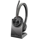 Poly Voyager 4320 USB-C Headset +BT700 dongle +Charging Stand Draadloos Hoofdband Oproepen/muziek USB Type-C Bluetooth Oplaadhouder Zwart