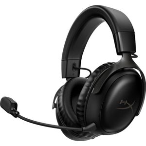 HyperX Cloud III - Draadloze gaming-headset voor pc, PS5, PS4, tot 120 uur batterijen, 2,4 GHz draadloos, traagschuim, 10 mm microfoon, zwart