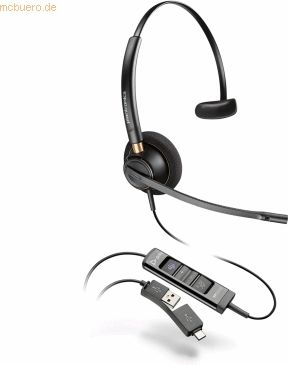 Poly - HP EncorePro 515 - Hoofdtelefoon - Zwart - Bedraad - USB-A - Mono