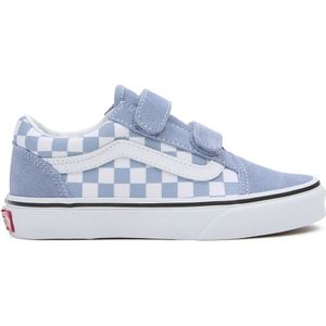Sneakers Vans Old Skool V Checkerboard- Baby  Blauw/wit  Unisex