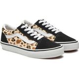 VANS Old Skool Leopard Glitter - Sneakers - Zwart/Bruin/Wit - Textiel/Suède