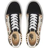 VANS Old Skool Leopard Glitter - Sneakers - Zwart/Bruin/Wit - Textiel/Suède
