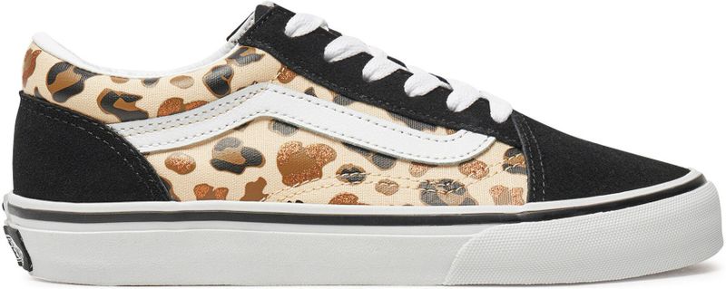 VANS Old Skool Leopard Glitter - Sneakers - Zwart/Bruin/Wit - Textiel/Suède