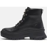 Veterlaarsjes - Effen - Leer - Middelhoge Hak - Flexibele Zool