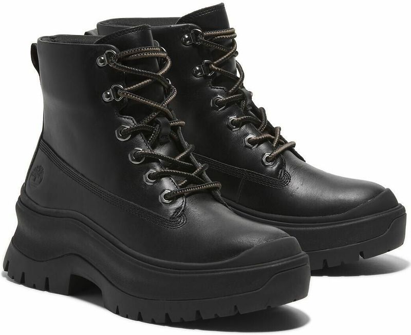 Veterlaarsjes - Effen - Leer - Middelhoge Hak - Flexibele Zool