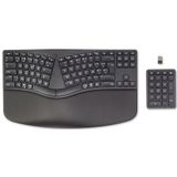 HP 960 Ergonomic Wireless Keyboard toetsenbord Thuis RF-draadloos + Bluetooth AZERTY Belgisch Zwart