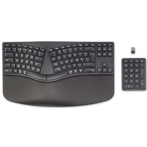 HP 960 Ergonomic Wireless Keyboard toetsenbord Thuis RF-draadloos + Bluetooth AZERTY Belgisch Zwart