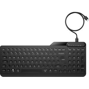 HP 400 Backlit - Toetsenbord - QWERTY - Zwart - Met Kabel