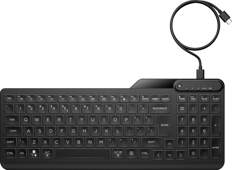 HP 400 Backlit - Toetsenbord - QWERTY - Zwart - Met Kabel