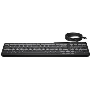 HP 400 Backlit Wired Keyboard toetsenbord Thuis USB Zwart