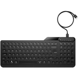 HP 405 Backlit Wired Keyboard toetsenbord Kantoor USB Zwart