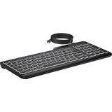 HP 405 Multi-Device Backlit Wired Keyboard toetsenbord Kantoor USB QWERTY Engels Zwart