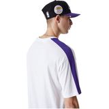 New Era Nba Colour Block Os Los Angeles Lakers T-shirt Met Korte Mouwen Wit L Man