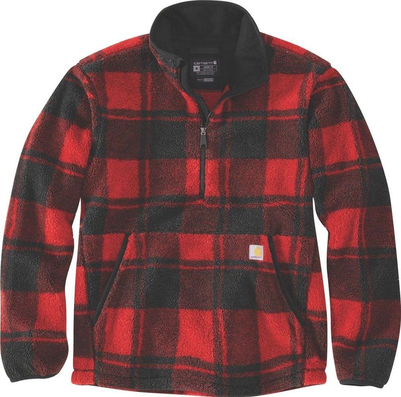 Carhartt - Fleece Pullover - Crabapple/Black Plaid - Sherpa-Fleece