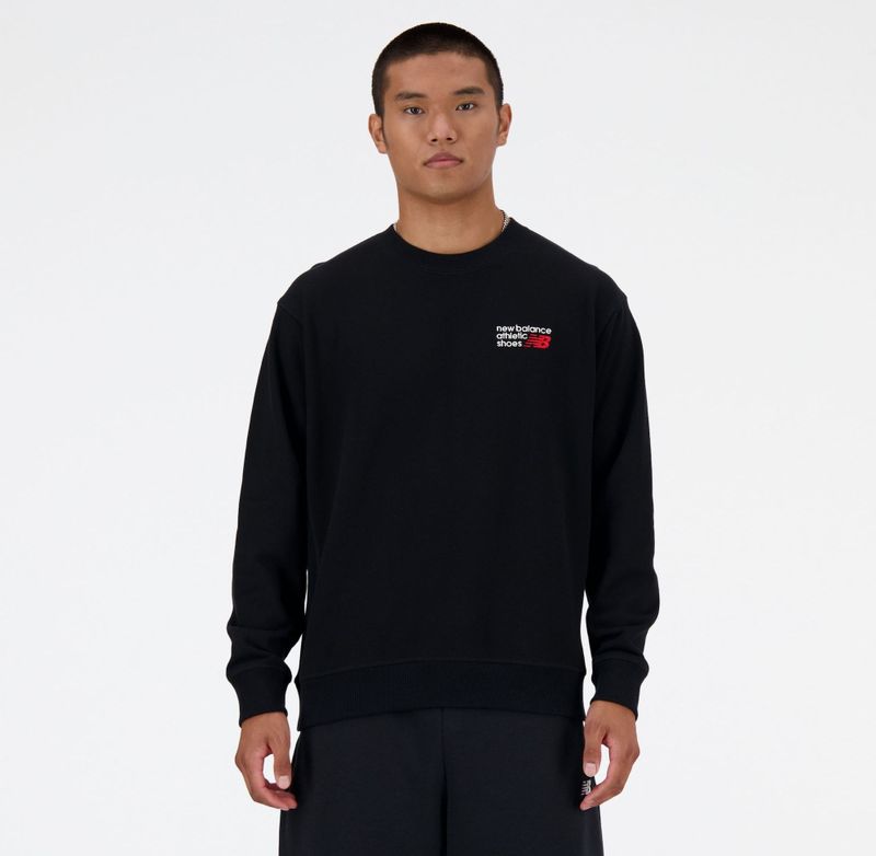 New Balance - Athletics Premium Logo Crew - Sweatshirt - Zwart