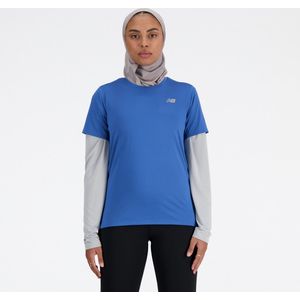 New Balance Short Sleeve Dames Sportshirt - Blauw AGATE